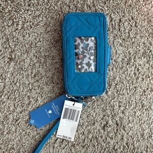Blue Quilted Phone Wristlet